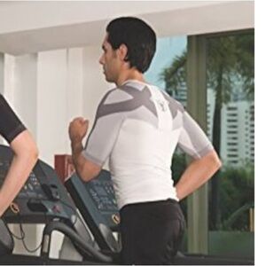 BackJoy PostureWear Elite Men's Tee fitted white gray size Large